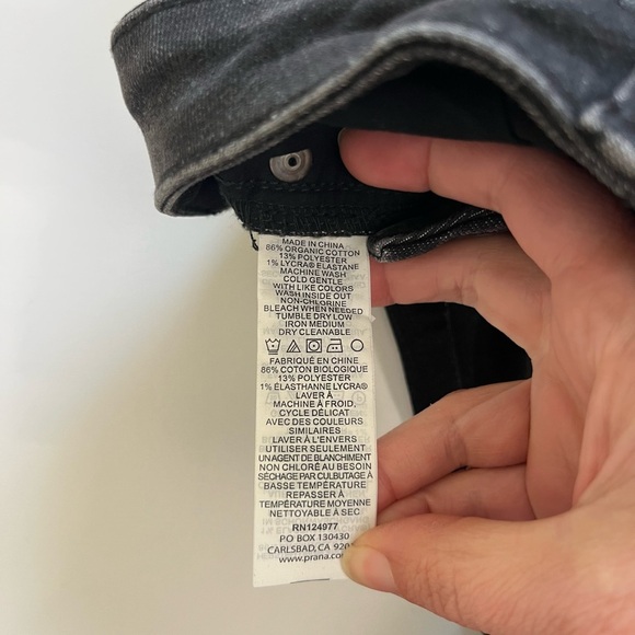 Prana Black London Jeans Size 0 / 25 regular Fit Inseam 31” New with Tags - Picture 5 of 10